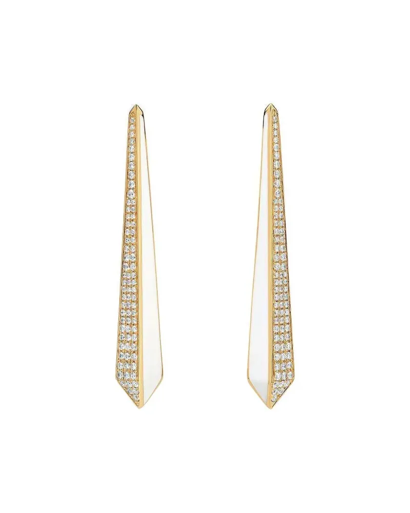 State Property 18kt Obelisk Gelbgoldohrringe mit Diamant Gold