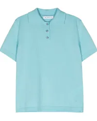 Manuel Ritz Fein gestricktes Poloshirt Blau