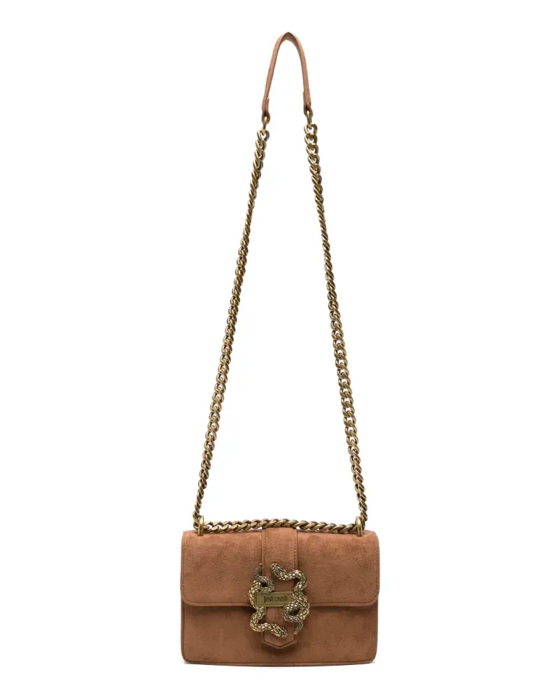 Just Cavalli Schultertasche mit Schlangen-Schild - Braun Braun