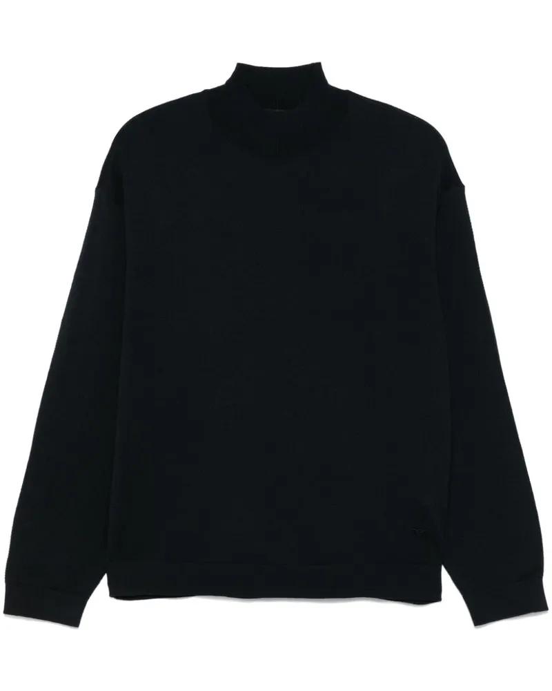 Emporio Armani Pullover mit Stehkragen - Blau Blau