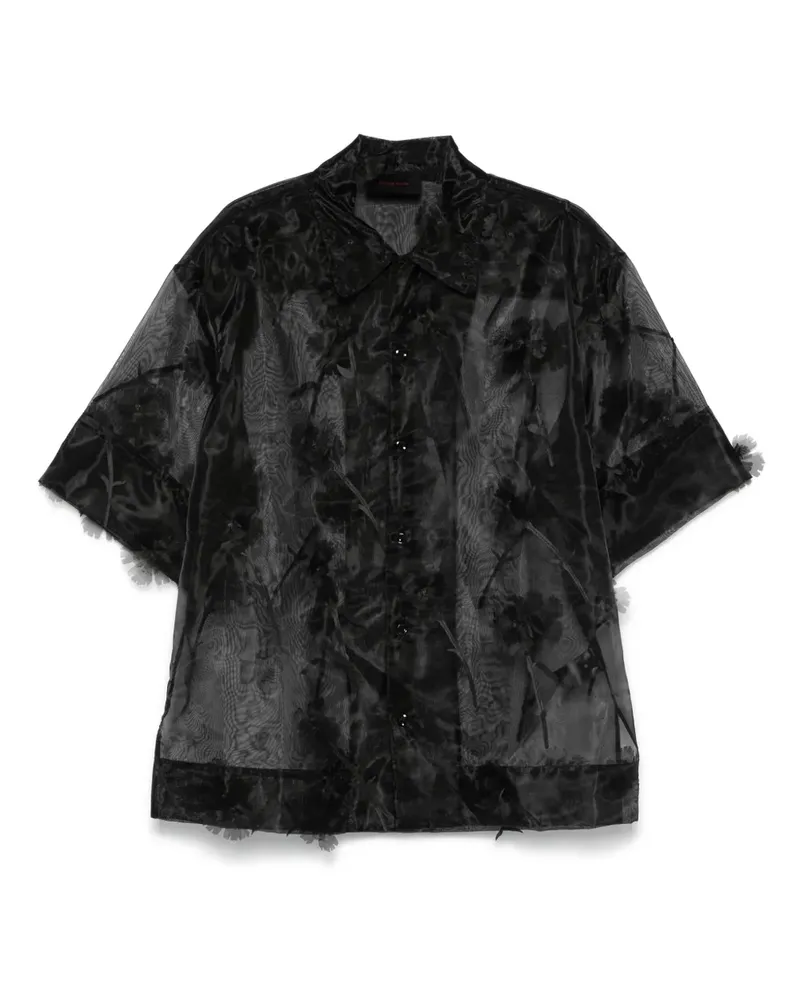Simone Rocha Hemd mit Sheer-Effekt - Schwarz Schwarz
