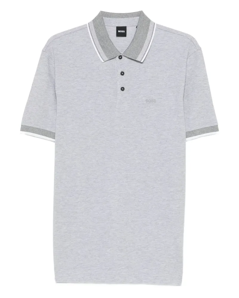HUGO BOSS buttoned trim polo shirt - Grau Grau