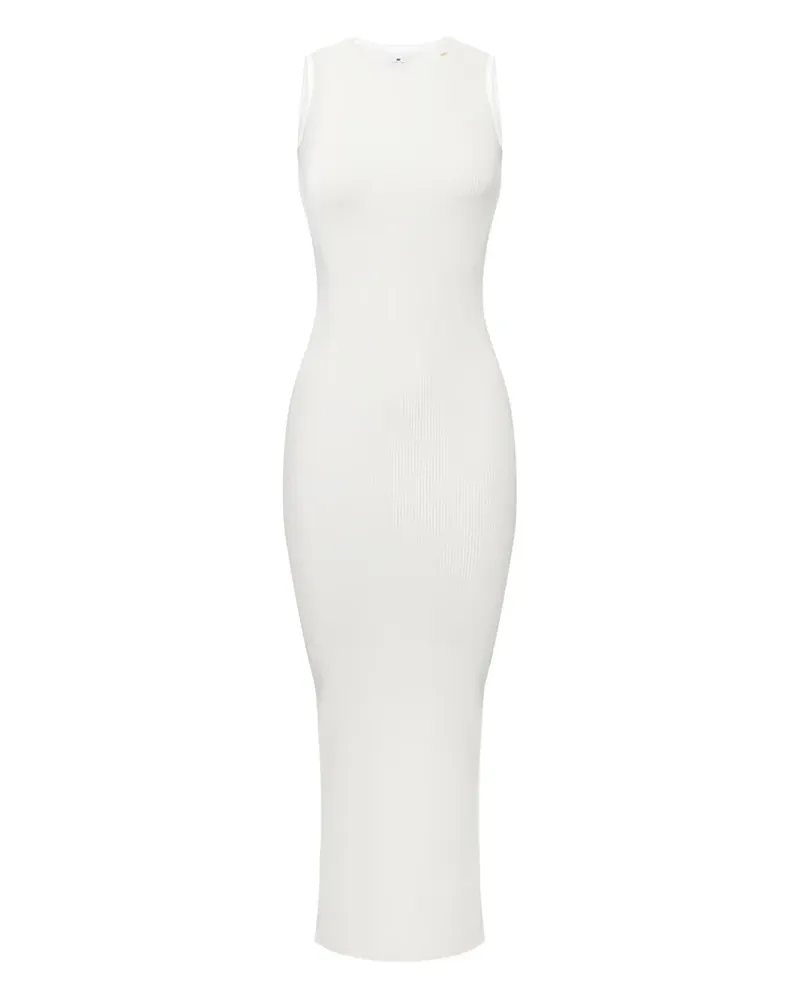 Elisabetta Franchi Midikleid aus geripptem Strick - Weiß Weiß
