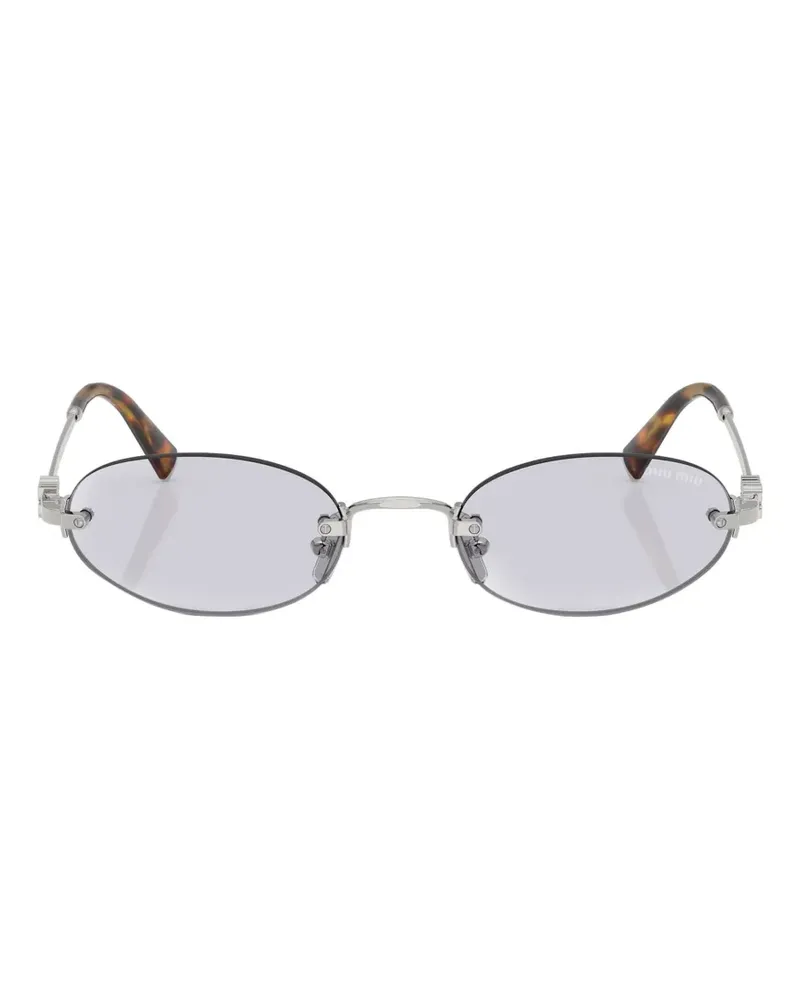 Miu Miu Rahmenlose Sonnenbrille mit ovalem Gestell - Silber Silber