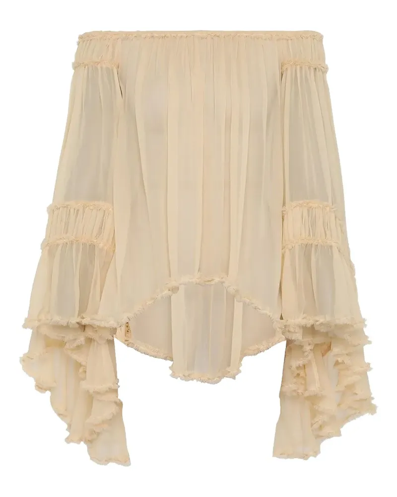 Zimmermann Gerüschte Rebellion Fray Bluse - Nude Nude