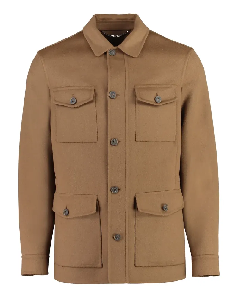 Canali Jacke mit Klappentasche - Braun Braun