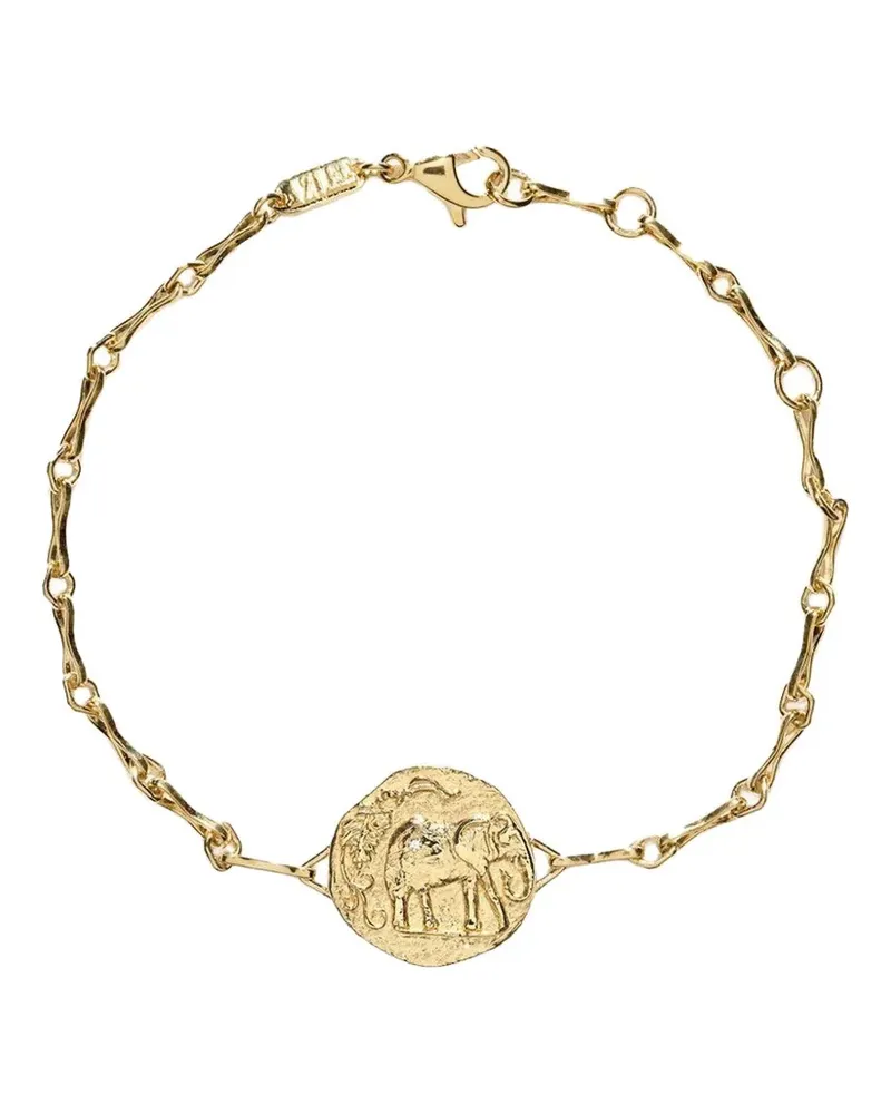 AZLEE 18kt Elefante Gelbgoldarmband mit Diamanten Gold