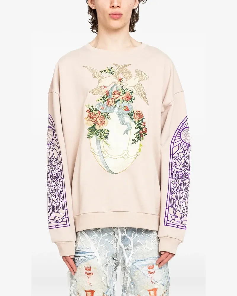 WHO DECIDES WAR Sweatshirt mit Stickerei - Rosa Rosa