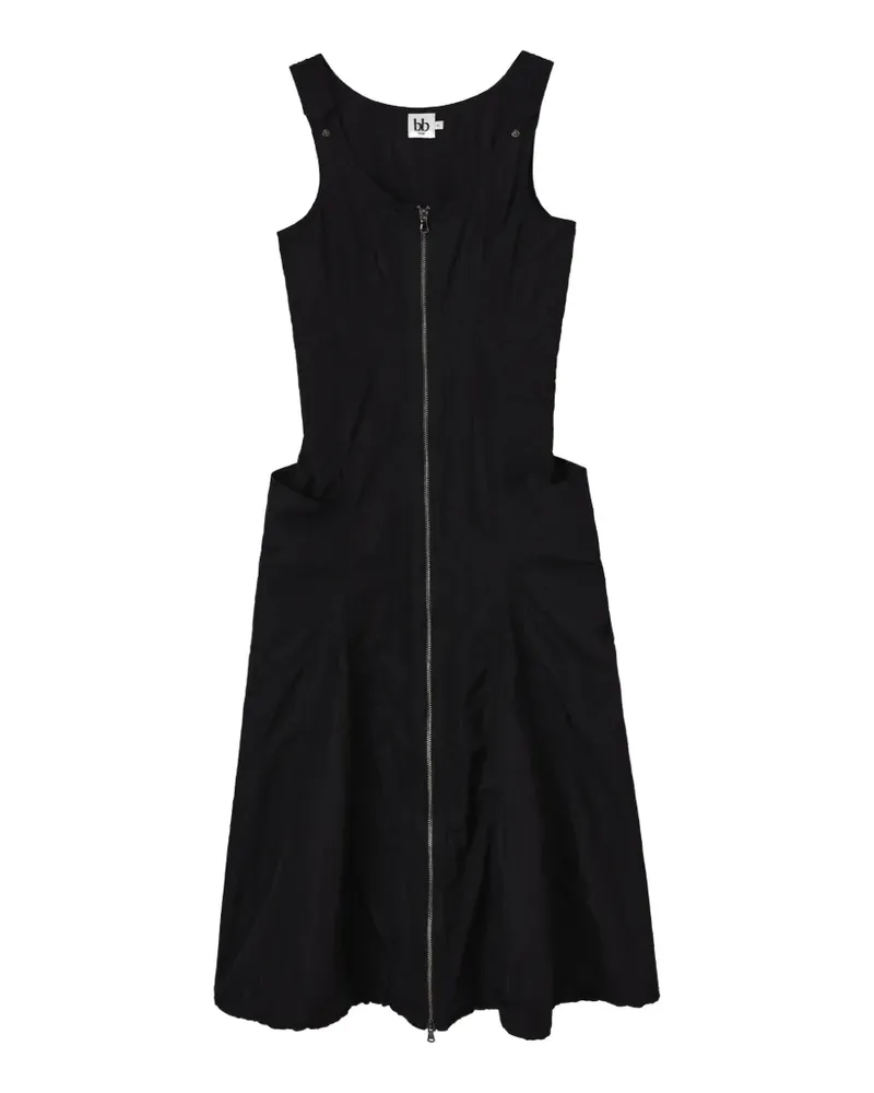 b+ab zip-fastening midi dress - Schwarz Schwarz