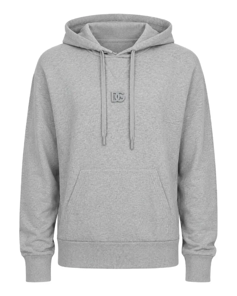 Dolce & Gabbana DG Hoodie mit Logo-Schild - Grau Grau