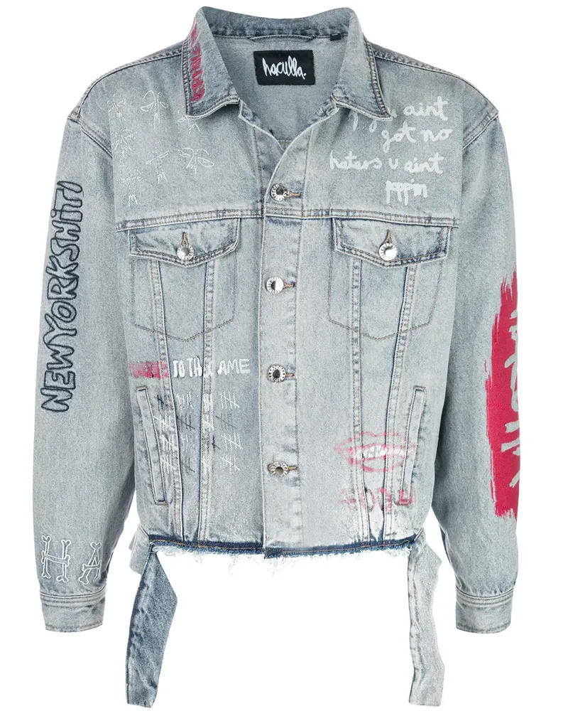 Haculla Responsible For Nothing' Jeansjacke - Schwarz Schwarz