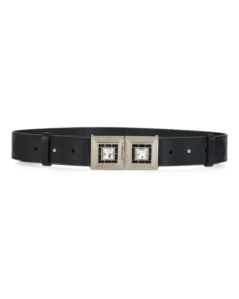 Alberta Ferretti crystal-embellished leather belt - Schwarz Schwarz