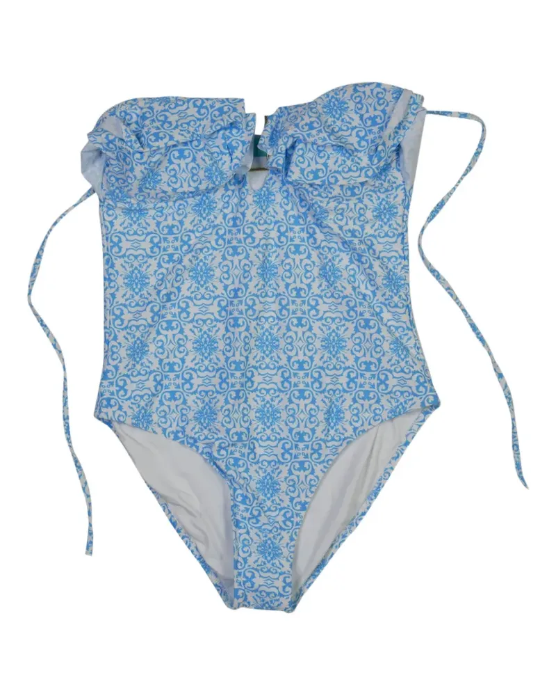 Melissa Odabash Badeanzug mit Blumenprint - Blau Blau