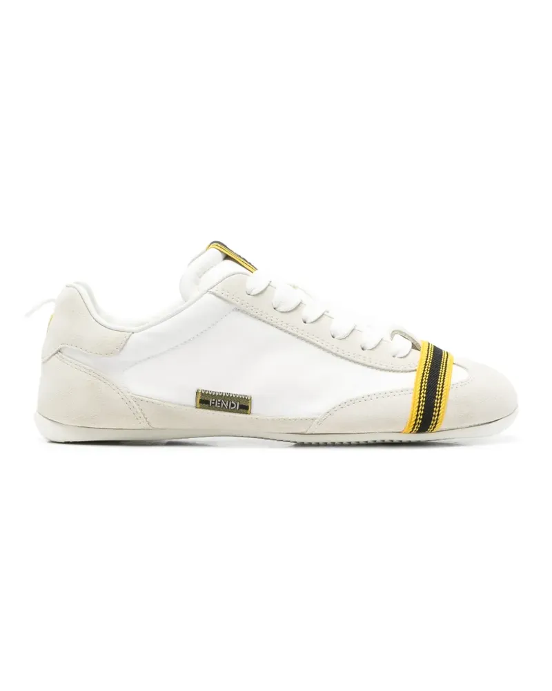 Fendi Sneakers mit Logo-Schild - Weiß Weiß