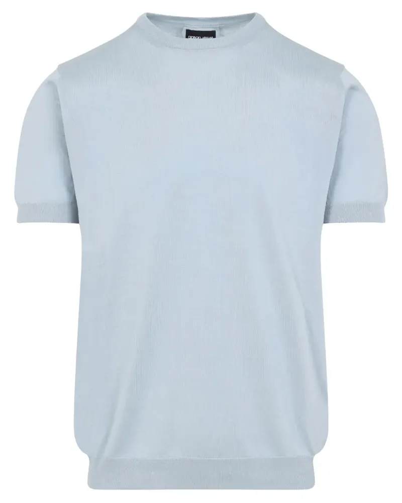Giorgio Armani Gestricktes T-Shirt - Blau Blau