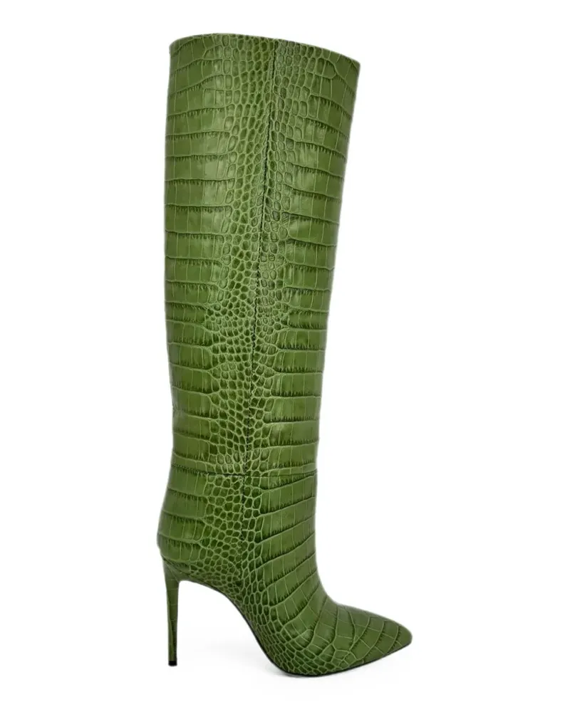 Paris Texas Croc-embossed knee-length boots - Grün Grün
