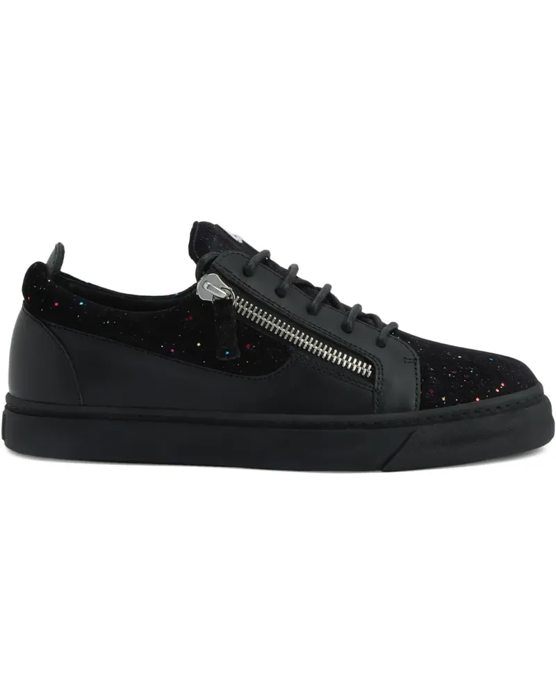 Giuseppe Zanotti Sneakers mit Reißverschlus und Glitzer - Schwarz Schwarz