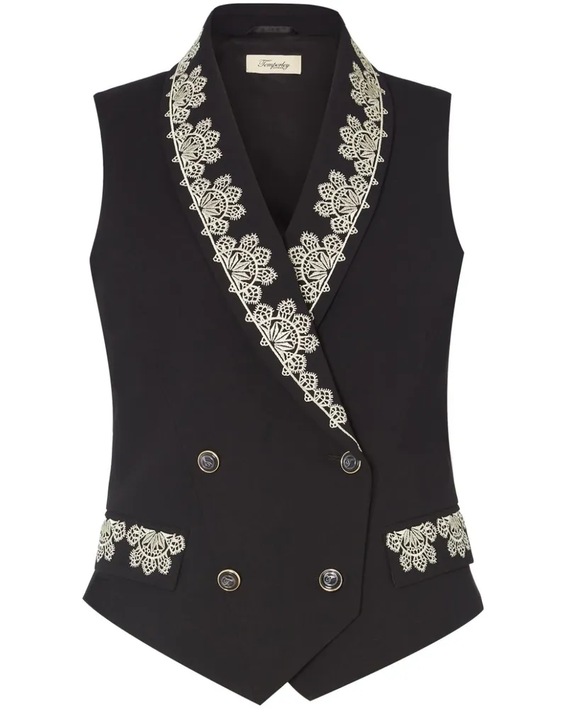 Temperley London Lottie Weste - Schwarz Schwarz