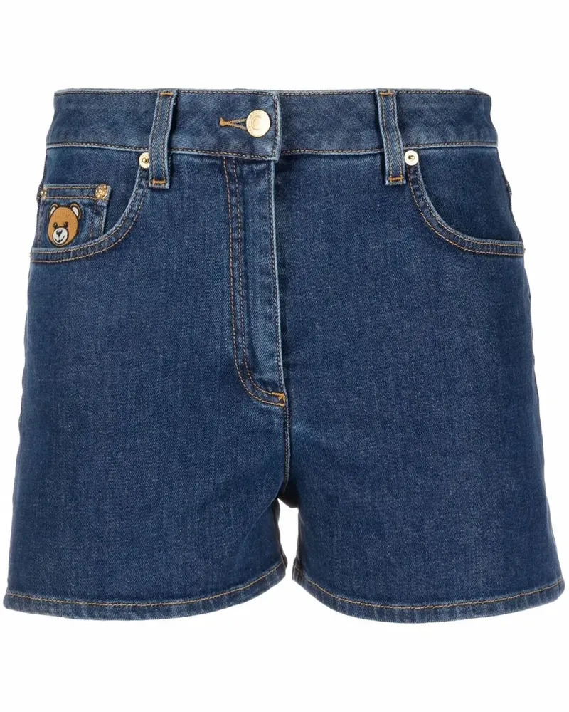 Moschino Jeans-Shorts mit Logo-Patch - Blau Blau