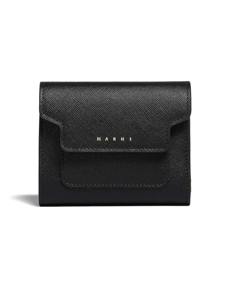 Marni Portemonnaie mit Logo-Print - Schwarz Schwarz
