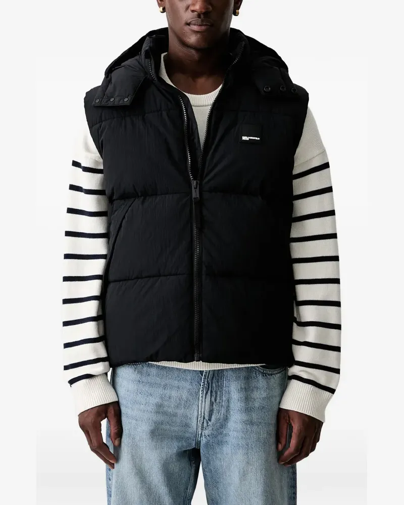 Karl Lagerfeld hooded quilted gilet - Schwarz Schwarz