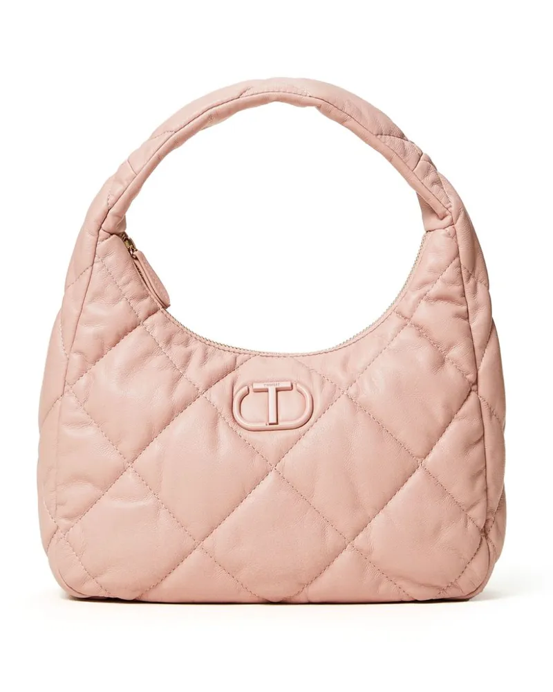 Twin-Set Mittelgroße Schultertasche mit Steppung - Rosa Rosa