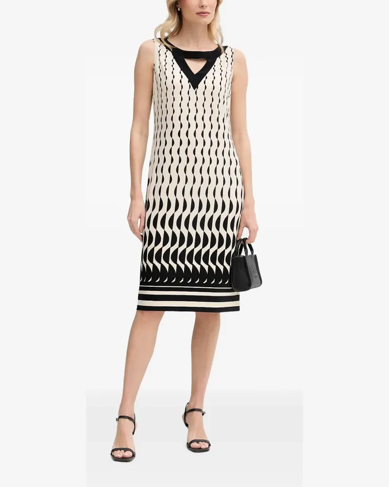 Joseph Ribkoff geometric-print cutout midi dress - Nude Nude