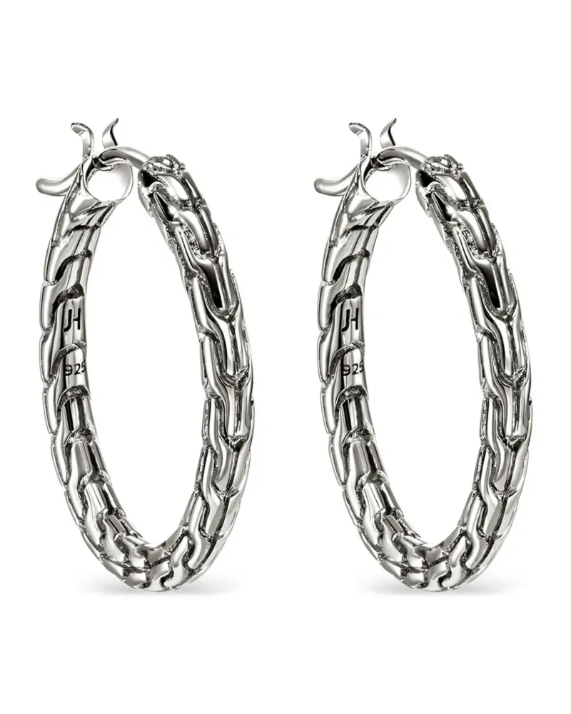 John Hardy sterling silver JH Essential hoop earrings - Silber Silber