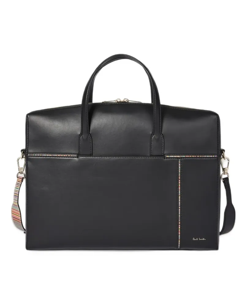 Paul Smith Gestreifte Laptoptasche mit Reißverschluss - Schwarz Schwarz