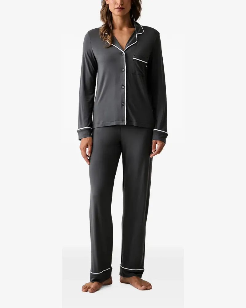 DKNY Pyjama mit Paspeln - Grau Grau