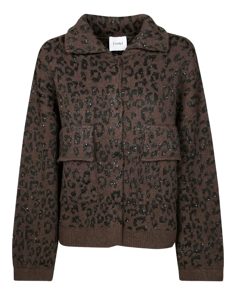 NUDE animal-pattern cardigan - Braun Braun
