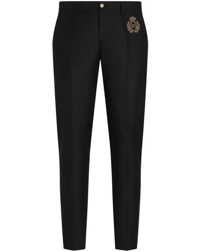 Dolce & Gabbana Hose mit Logo-Stickerei - Schwarz Schwarz