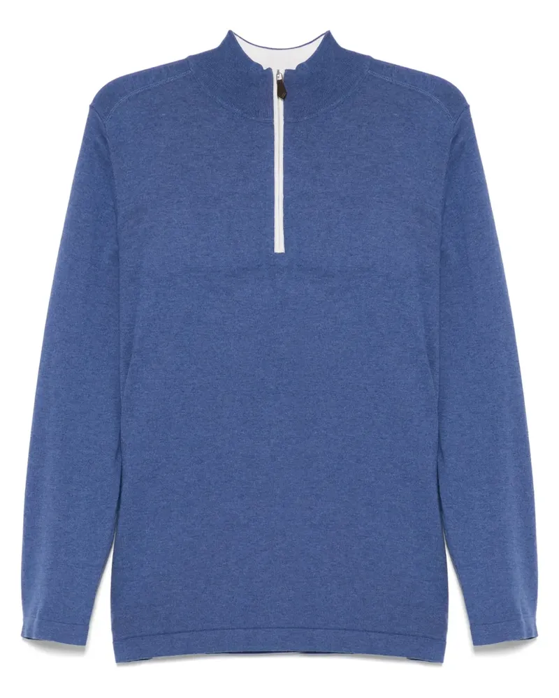 N.Peal Salcombe Half Zip Pullover - Blau Blau