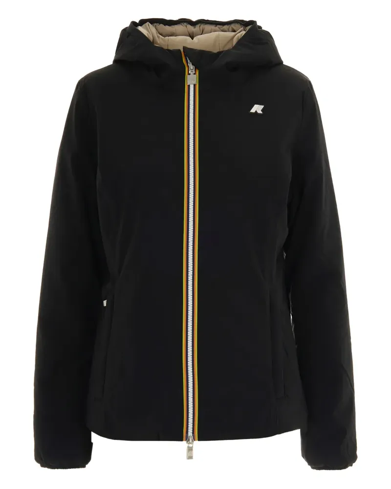 K-Way Gesteppte Lily Kapuzenjacke - Schwarz Schwarz