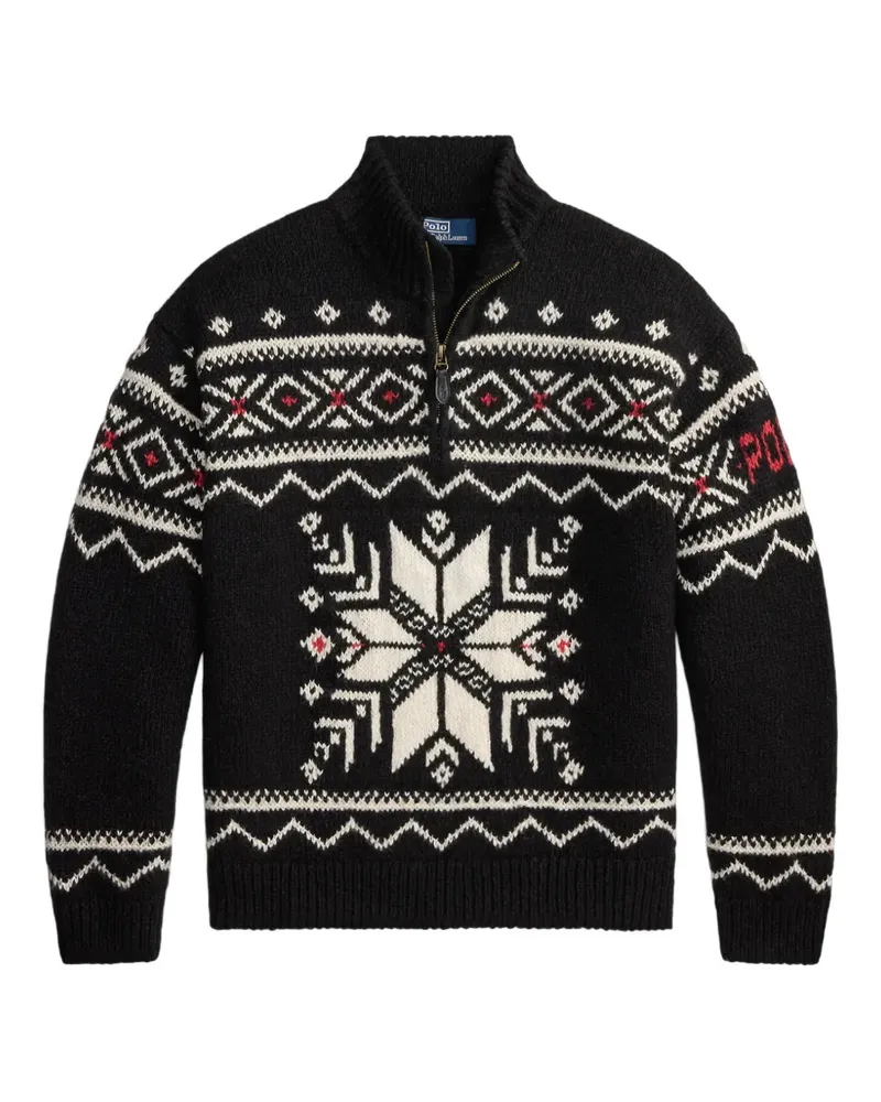 Ralph Lauren Intarsien-Pullover mit Schneeflocken - Schwarz Schwarz