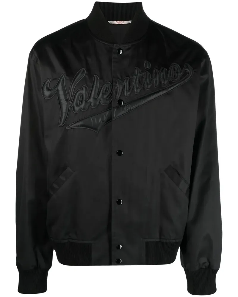 Valentino Garavani Bomberjacke mit erhöhtem Logo - Schwarz Schwarz