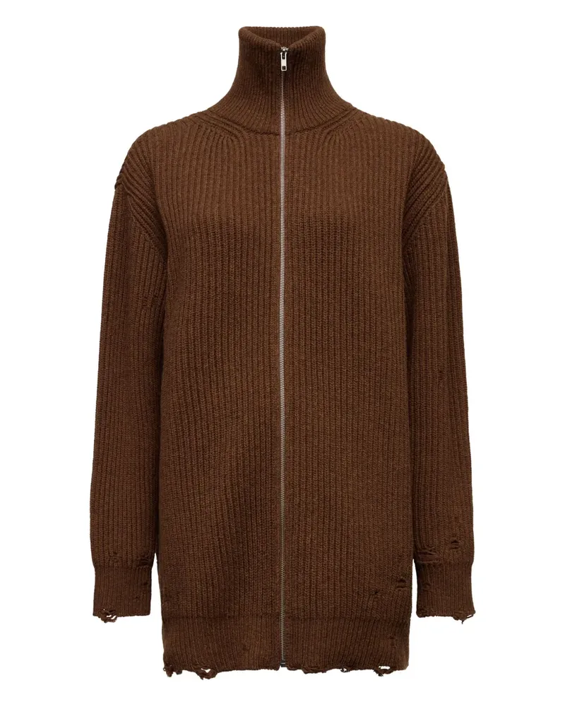 Maison Margiela Gerippter Cardigan mit Reißverschluss - Braun Braun
