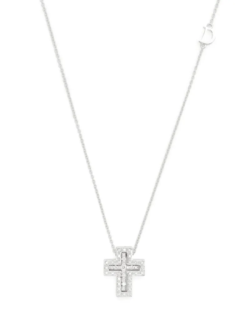 DAMIANI 18kt Belle Époque Weißgoldhalskette mit Diamanten - Silber Silber