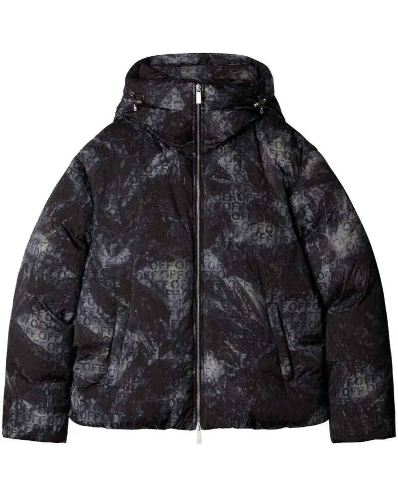 OFF-WHITE Gefütterte Jacke aus Logo-Jacquard - Schwarz Schwarz