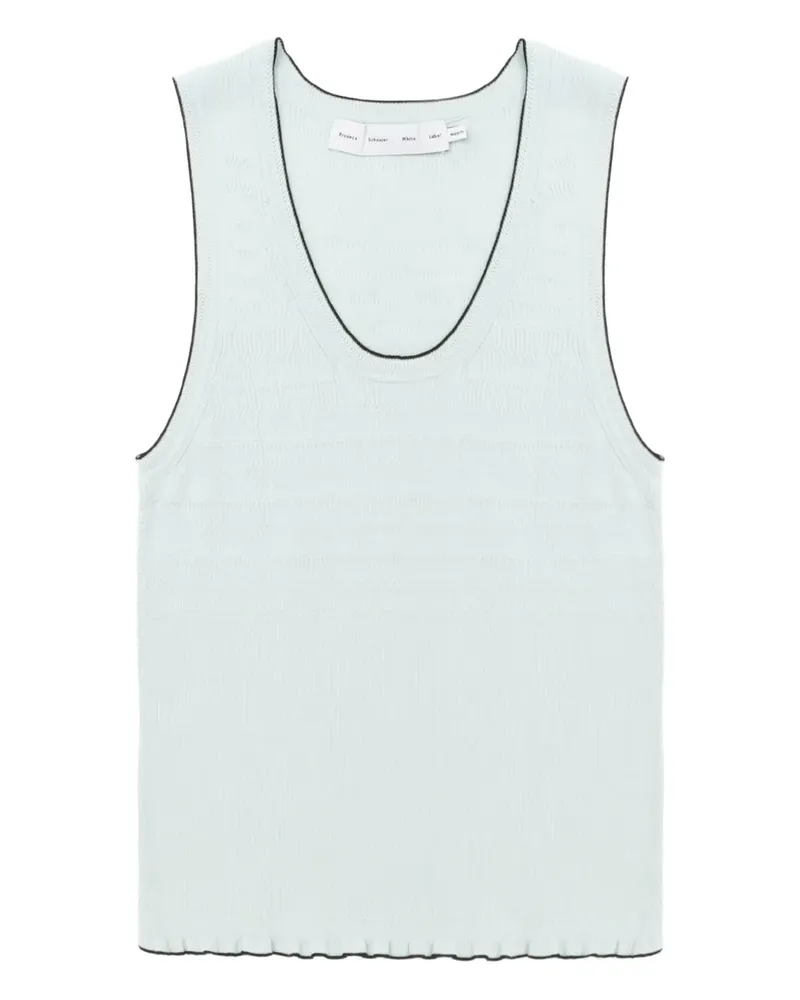 Proenza Schouler Geripptes Strickoberteil mit Wellensaum - Blau Blau