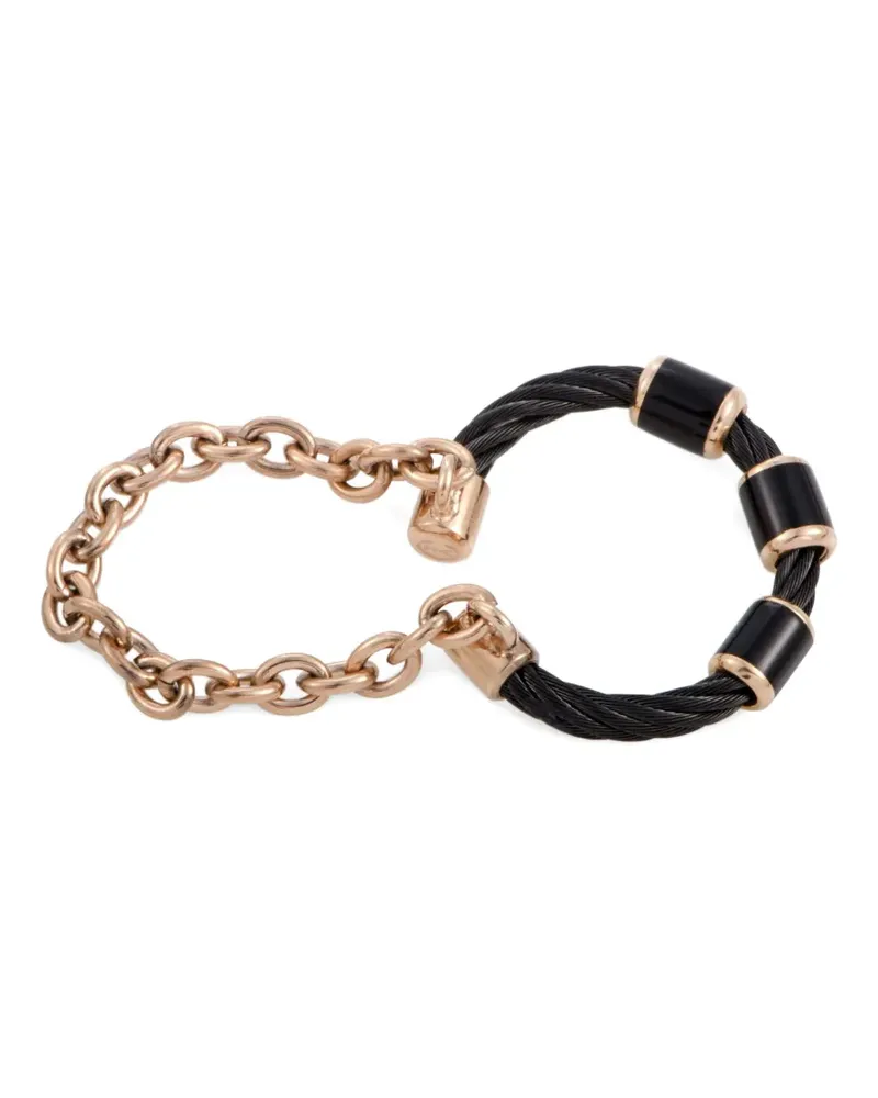 CHARRIOL Emaillierter Ring mit Zopfmuster - Rosa Rosa