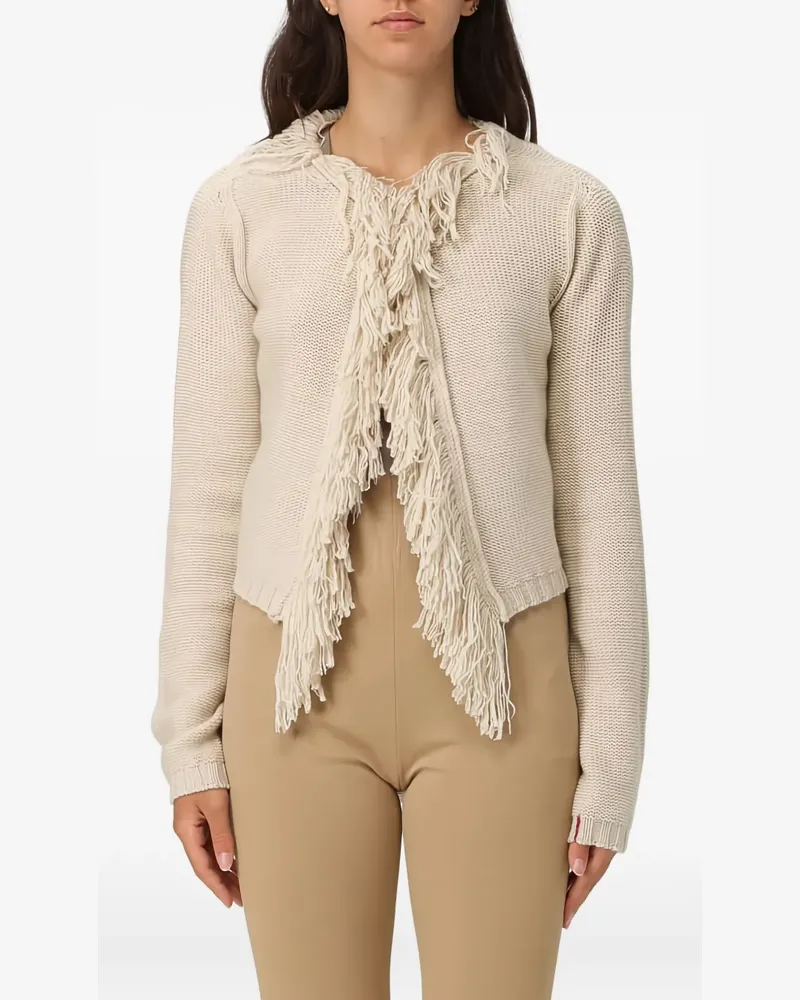 Liviana Conti Aiden Cardigan mit Fransen - Nude Nude