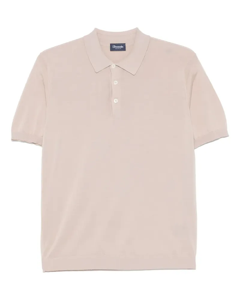 Drumohr  Fein gestricktes Poloshirt - Nude Nude