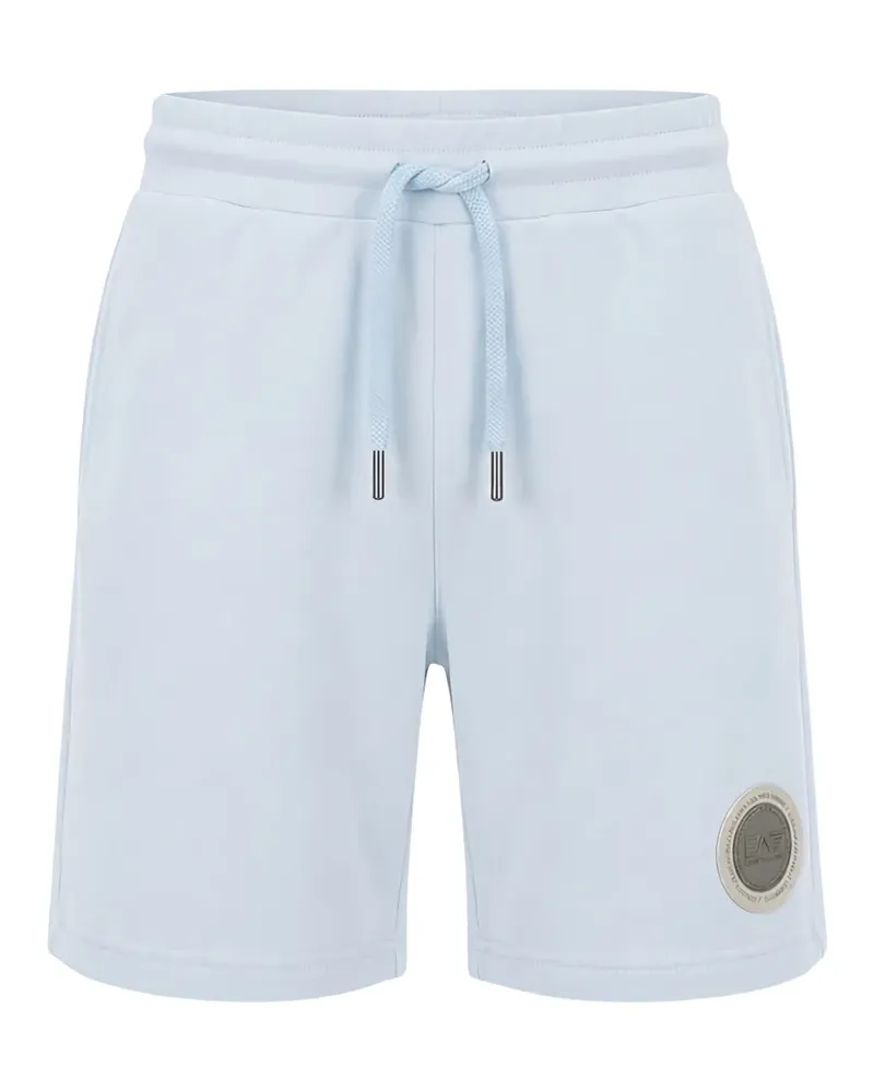 EA7 logo-patch drawstring shorts - Blau Blau