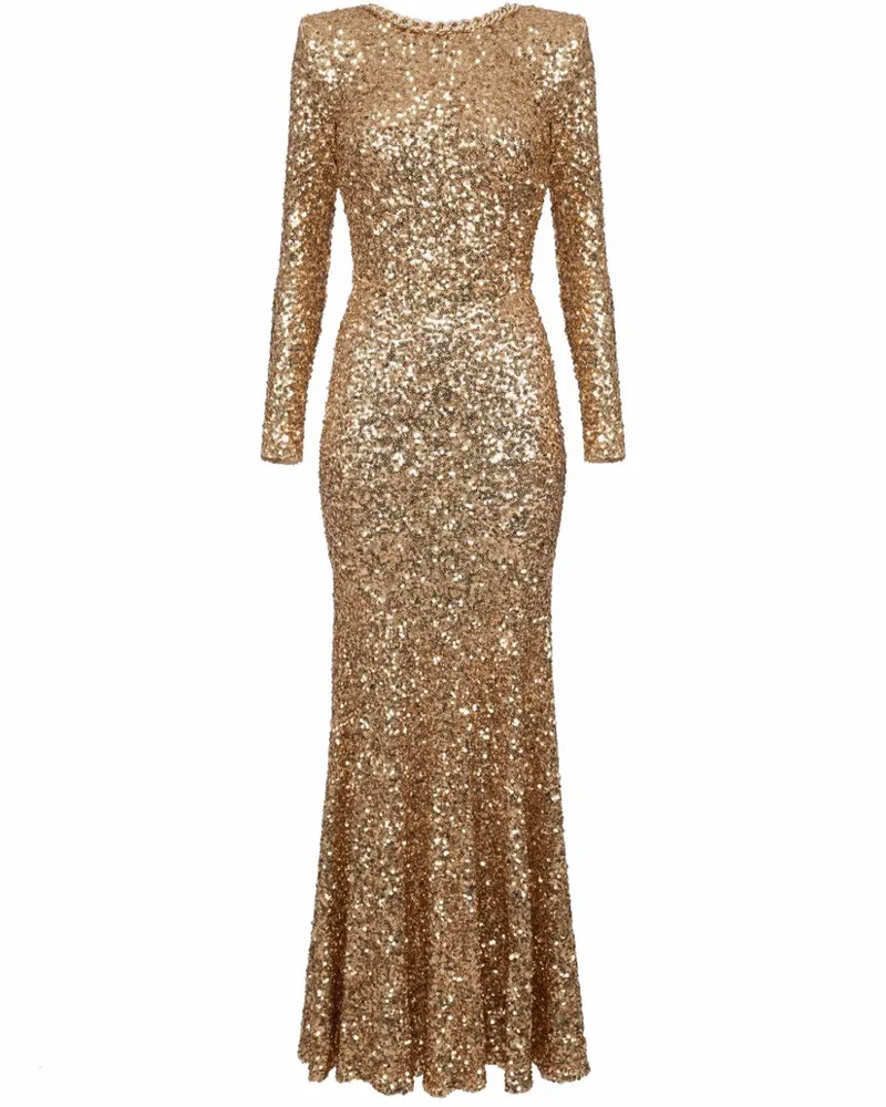 Elisabetta Franchi Abendkleid mit Pailletten - Gold Gold
