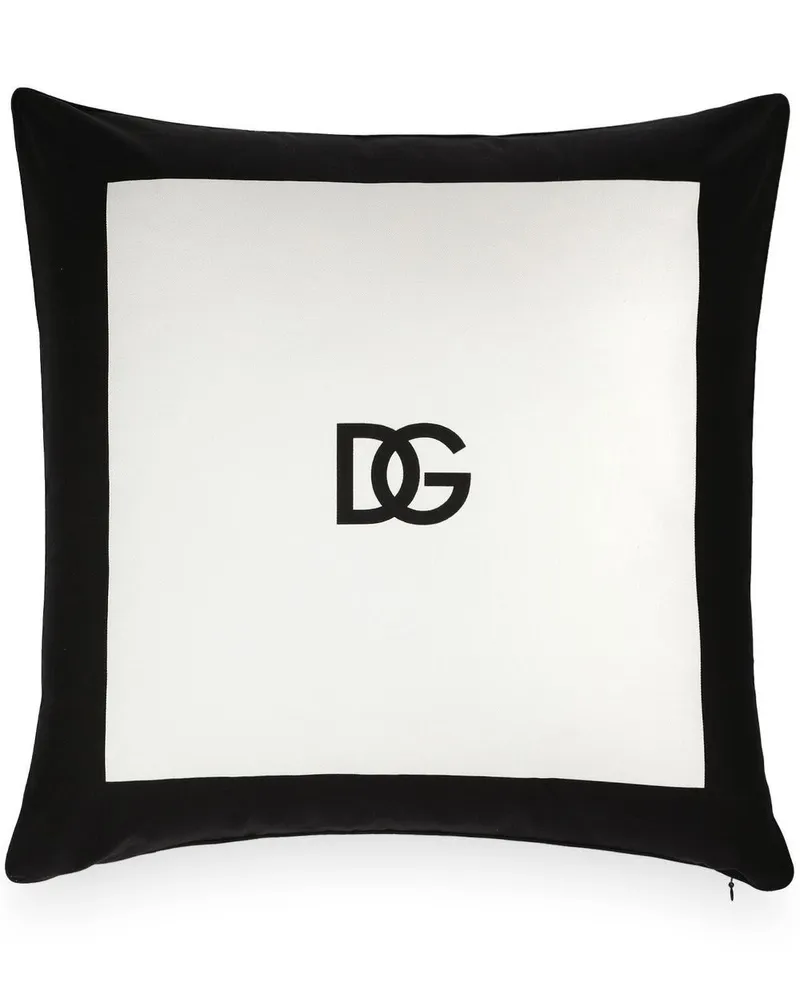 Dolce & Gabbana Casa Kissen mit Logo-Print - Schwarz Schwarz
