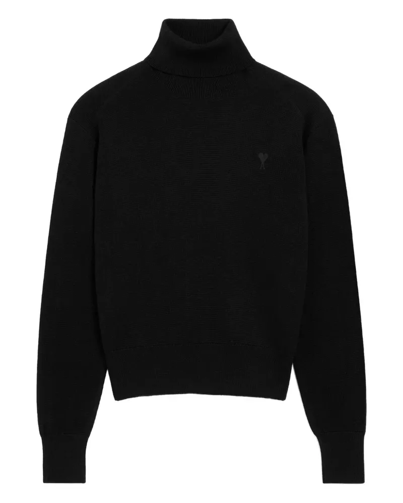 AMI Paris Ami-de-Coeur Rollkragenpullover - Schwarz Schwarz