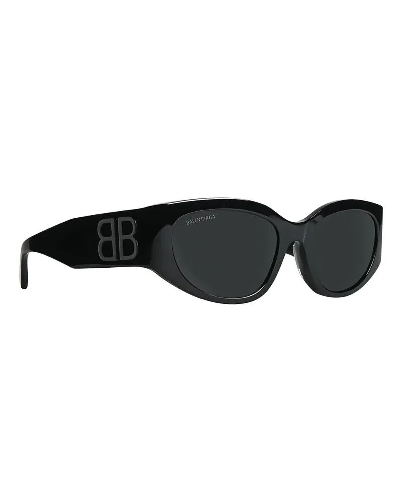Balenciaga logo round-frame sunglasses - Schwarz Schwarz