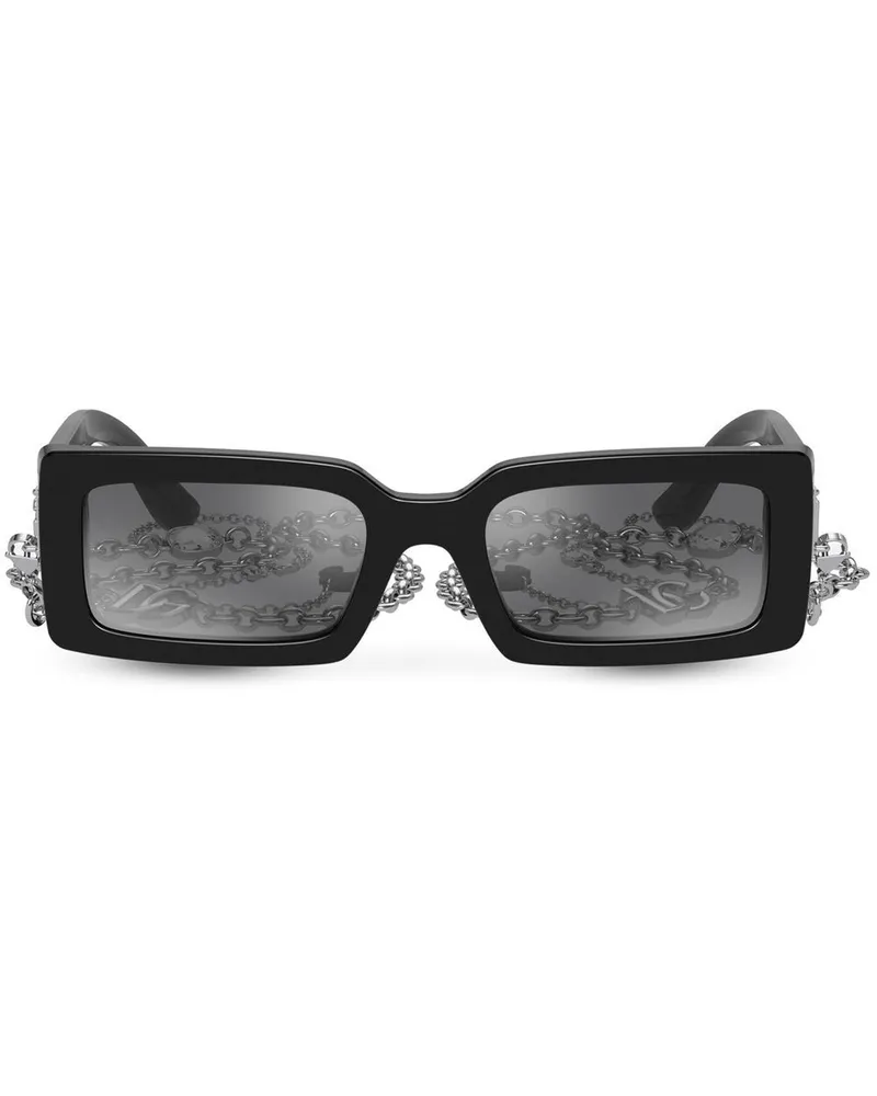 Dolce & Gabbana Eckige Sonnenbrille - Schwarz Schwarz