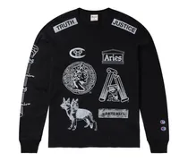x Aries Sweatshirt mit grafischem Print - Schwarz